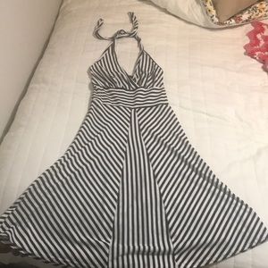 Black & White striped halter top sundress